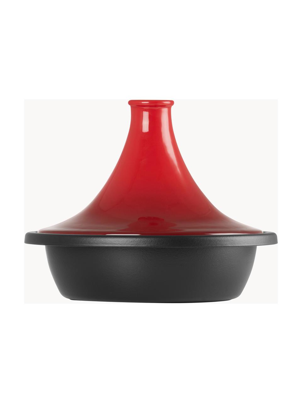 Tagine pot Creuset, Deksel: keramiek, Pot: ijzer, geëmailleerd, Rood, zwart, Ø 32 cm x H 31 cm, 3,7 L