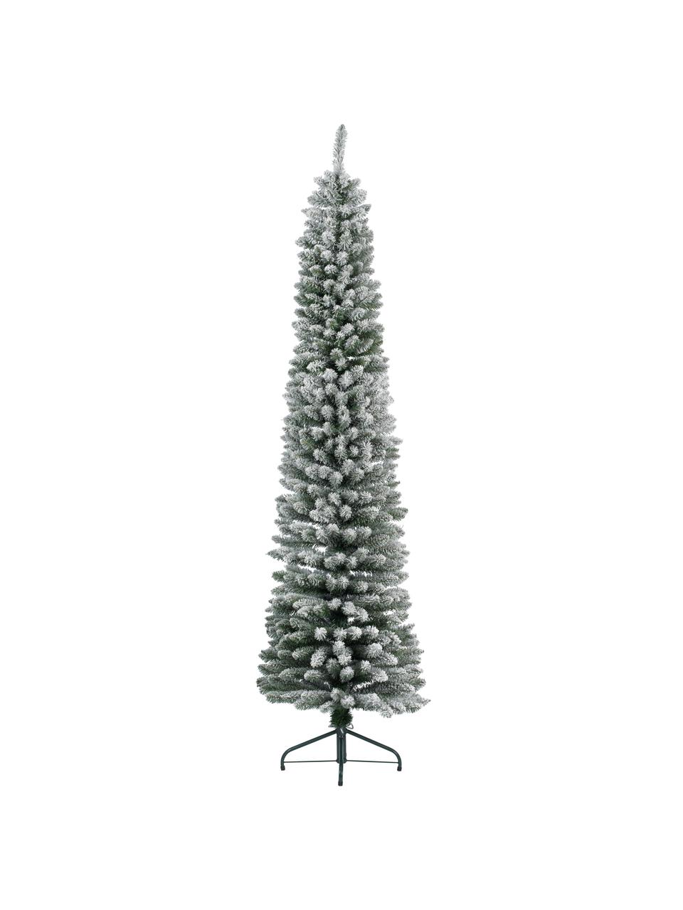 Künstlicher Weihnachtsbaum Pencil H 180 cm beschneit , Grün, Weiss, Ø 50 x H 180 cm