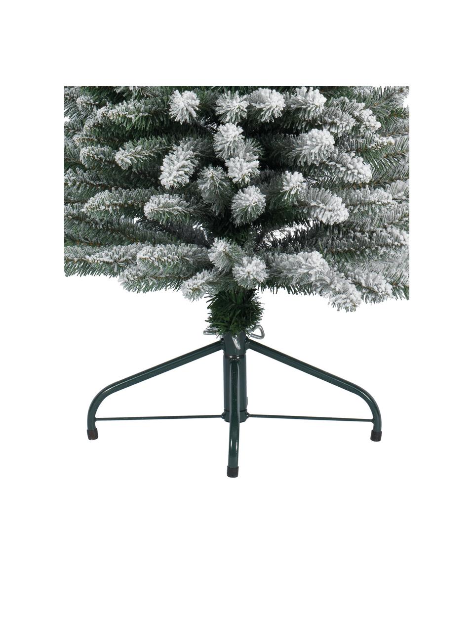 Decoratieve kerstboom Pencil H 180 cm besneeuwd , Voet: metaal, Groen, wit, Ø 50 x H 180 cm