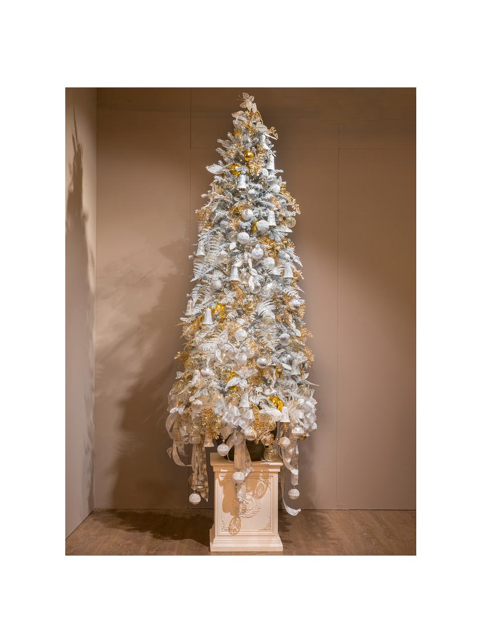 Decoratieve kerstboom Pencil H 180 cm besneeuwd , Voet: metaal, Groen, wit, Ø 50 x H 180 cm