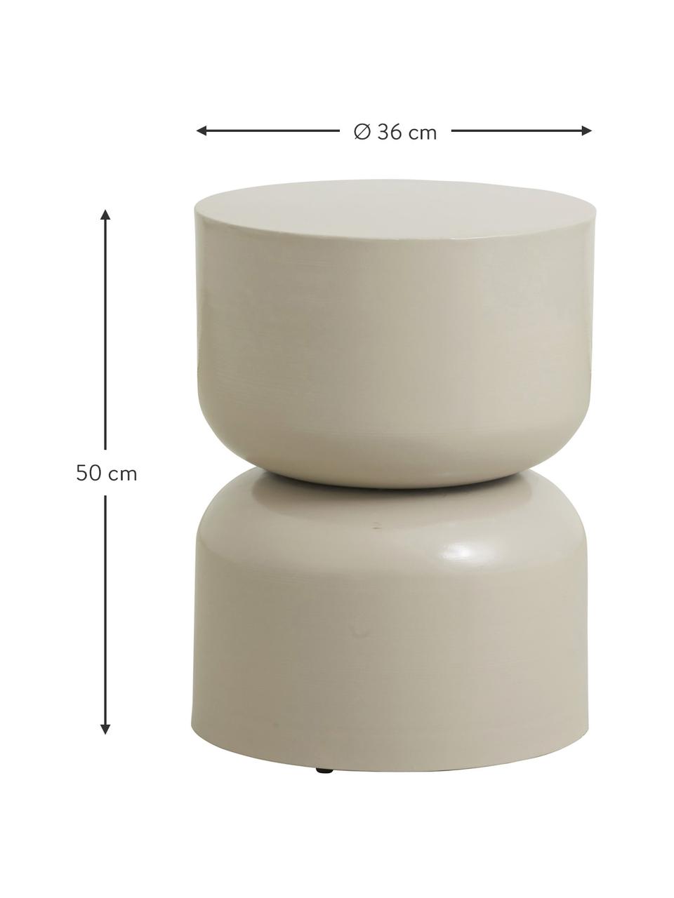 Table d'appoint ronde en métal Matka, Métal, enduit, Gris, Ø 36 x haut. 50 cm