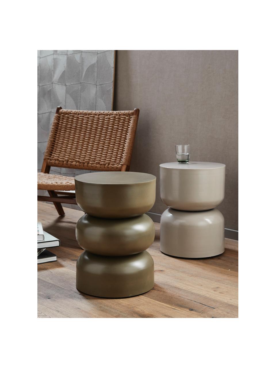 Table d'appoint ronde en métal Matka, Métal, enduit, Gris, Ø 36 x haut. 50 cm