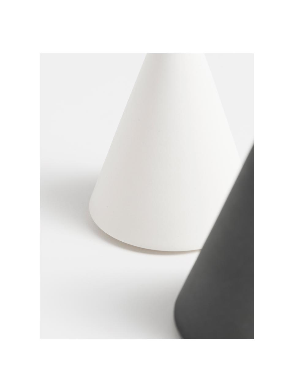 Designer Salz- und Pfefferstreuer Cone aus Porzellan, 2er-Set, Porzellan, Silikon, Weiß, Anthrazit, Ø 6 x H 8 cm