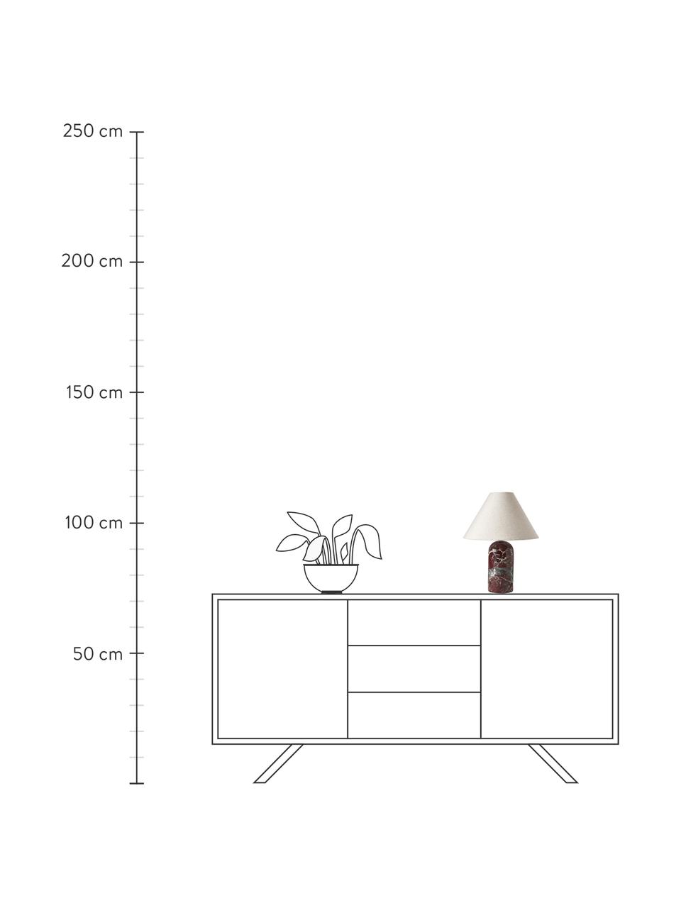 Stolová lampa s mramorovým podstavcom Gia, Béžová, červená, mramorovaná, Ø 30 x V 39 cm