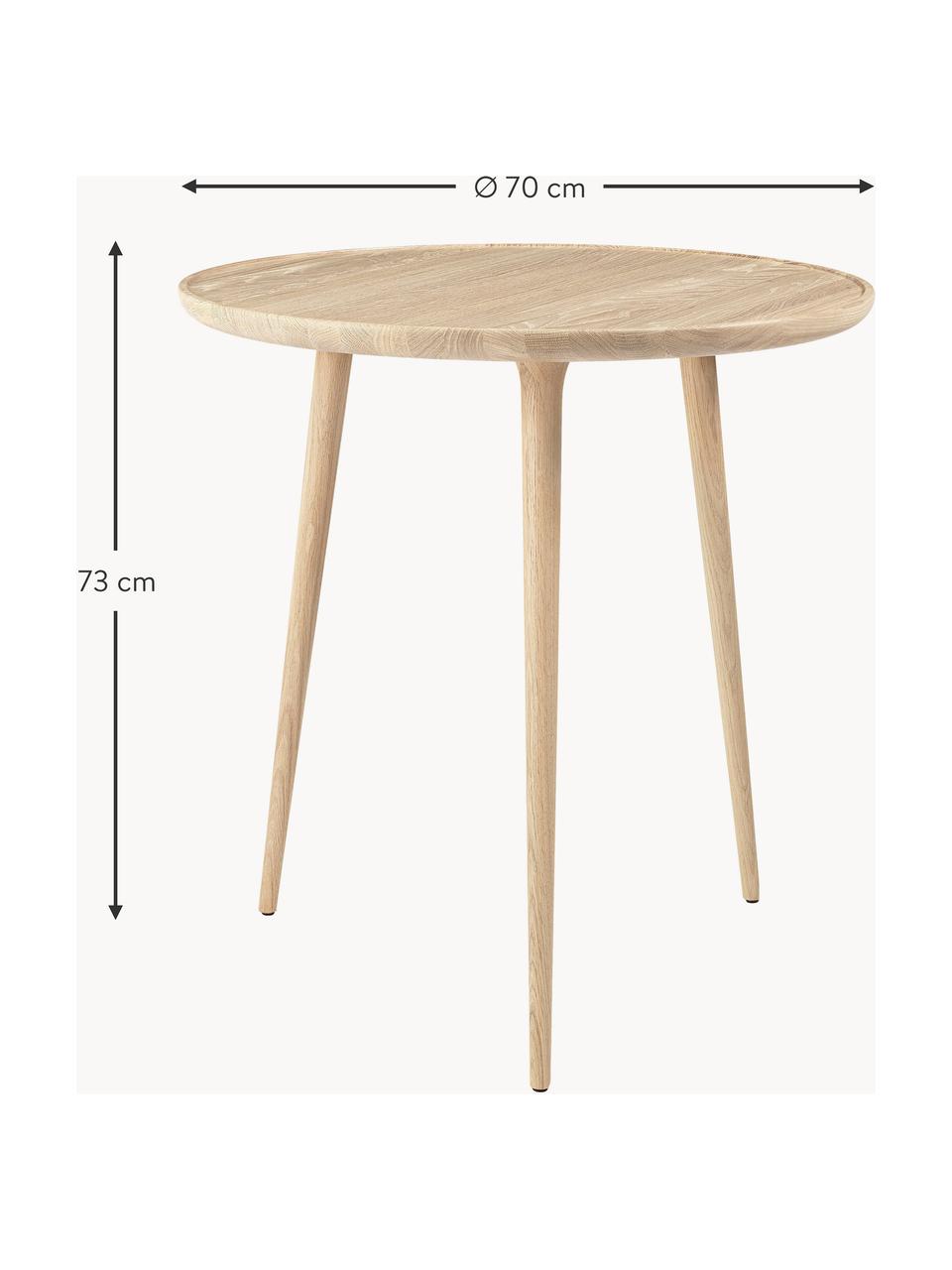 Runder Beistelltisch Accent aus Eichenholz, handgefertigt, Eichenholz

Dieses Produkt wird aus nachhaltig gewonnenem, FSC®-zertifiziertem Holz gefertigt., Eichenholz, Ø 70 x H 73 cm