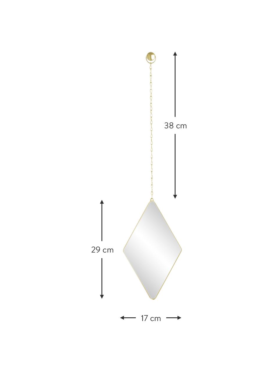 Set de espejos de pared de metal Dima, 3 uds., Espejo: cristal, Dorado, An 18 x Al 67 cm