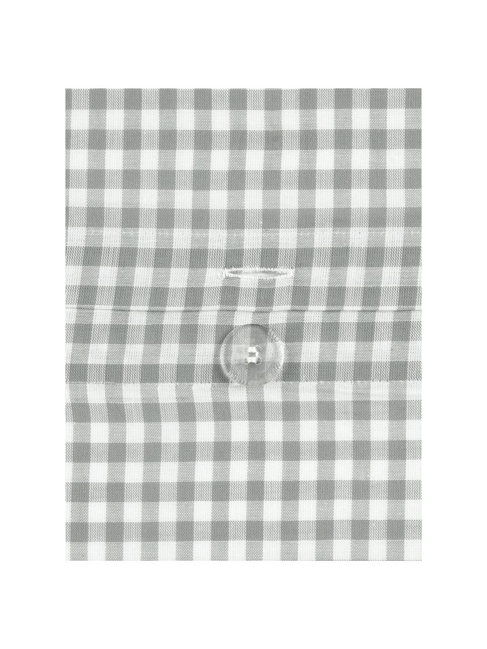 Baumwoll-Bettdeckenbezug Scotty, kariert, Baumwolle, Hellgrau/Weiss, B 160 x L 210 cm