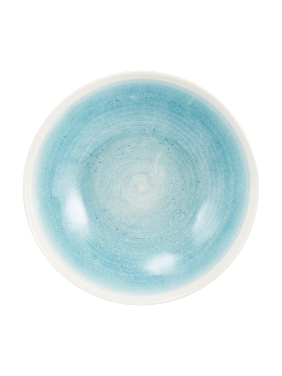 Handgemachte Salatschüssel Pure matt/glänzend mit Farbverlauf, Ø 26 cm, Keramik, Blau, Weiss, Ø 26 x H 7 cm