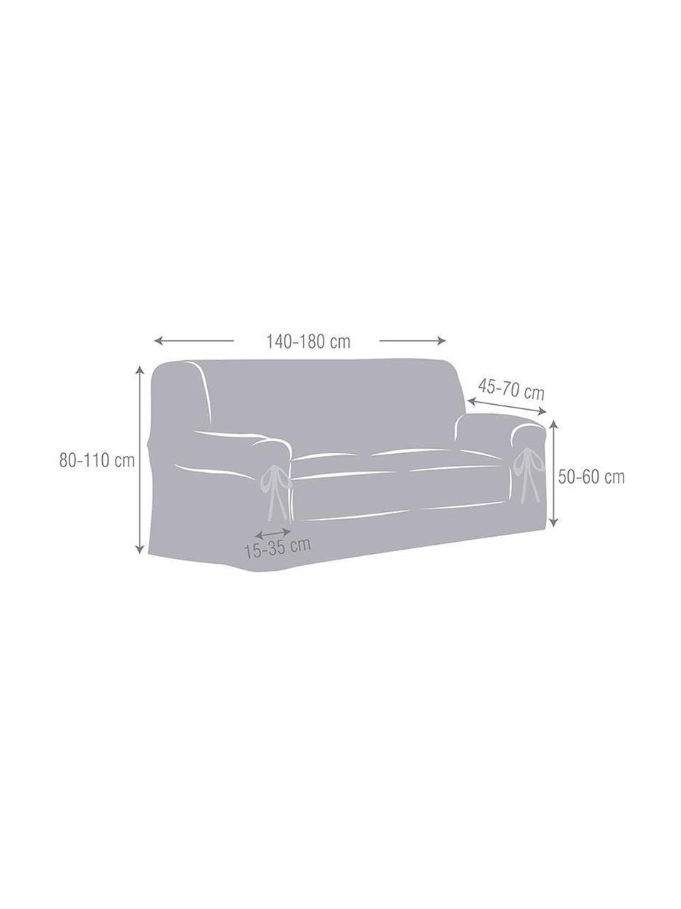 Funda de sofá Levante, 65% algodón, 35% poliéster, Crema, 2 plazas (160 x 110 cm)
