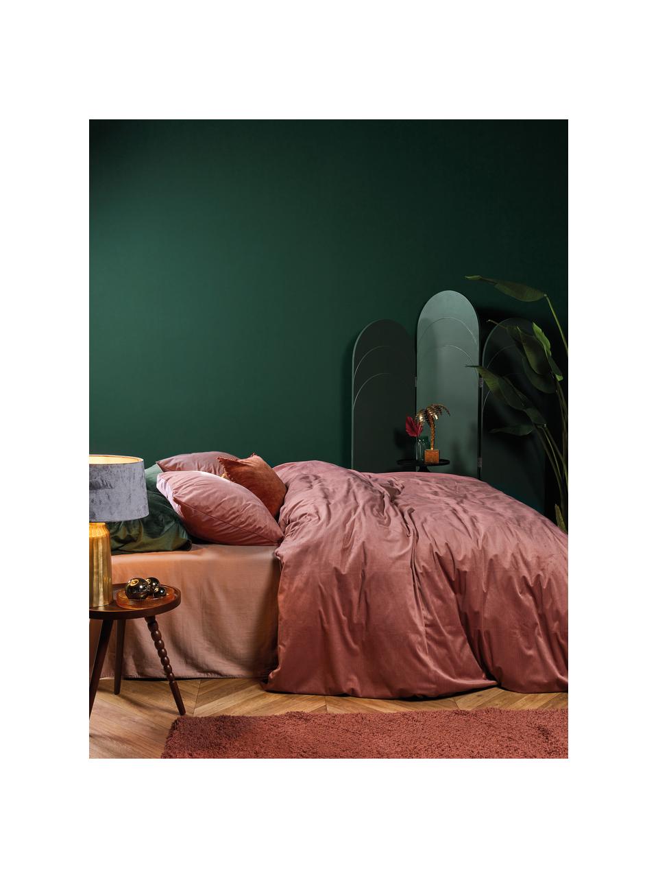 Menčestrová posteľná bielizeň Cosy Corduroy, Staroružová, 135 x 200 cm + 1 vankúš 80 x 80 cm