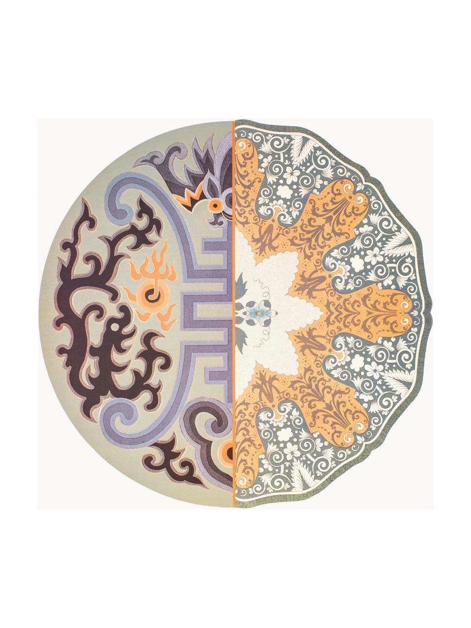 Placemat Hybrid met abstract design, Kunststof, Lila-, oranje- en groentinten, Ø 37 cm