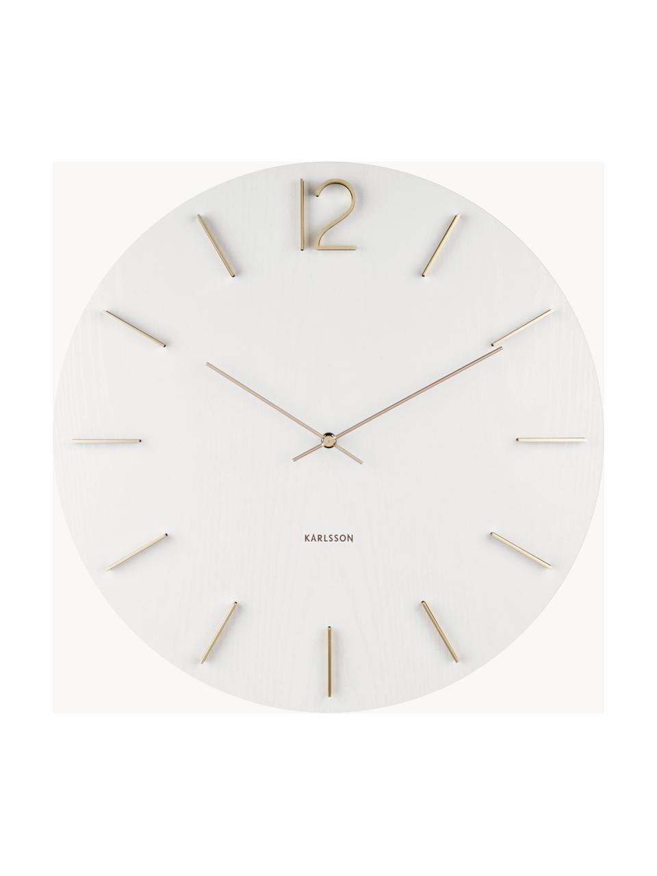 Horloge murale XL Meek, Blanc, couleur dorée, Ø  50 cm