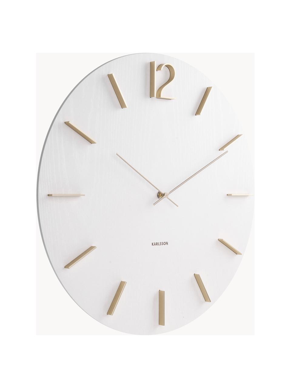 Nástěnné hodiny XL Meek, Bílá, zlatá, Ø 50 cm