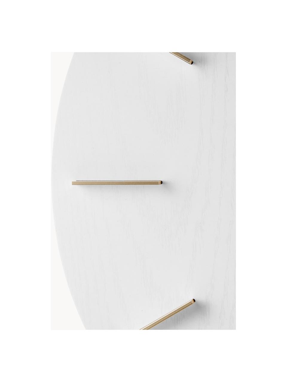 Orologio da parete XL Meek, Quadrante: pannello di fibra a media, Puntatore: alluminio, rivestito, Bianco, dorato, Ø 50 cm