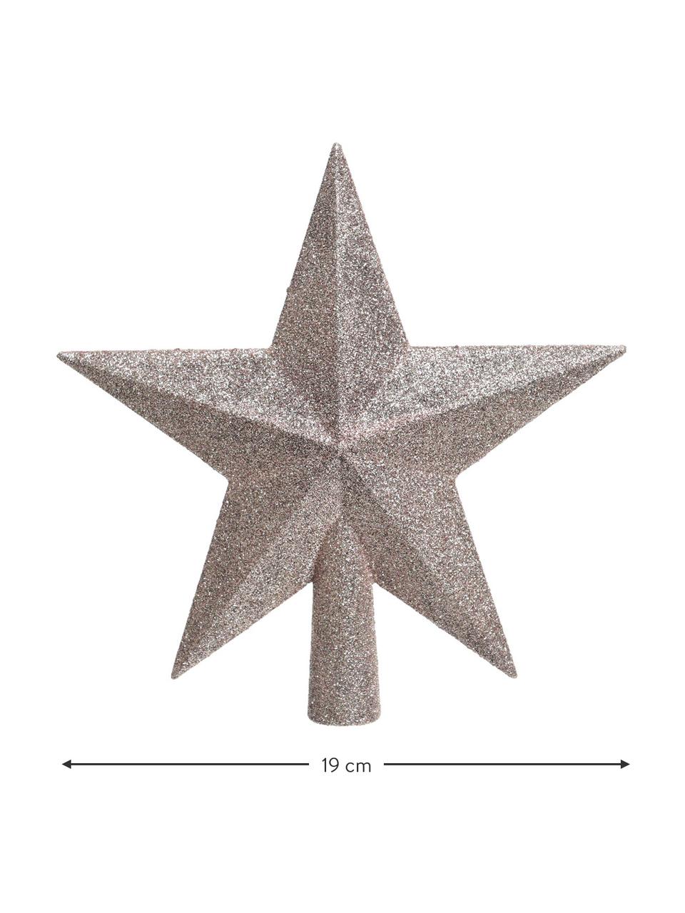 Nerozbitná vánoční špice  na stromeček Stern, Ø 19 cm, Umělá hmota, třpytky, Růžová, Š 19 cm, V 19 cm