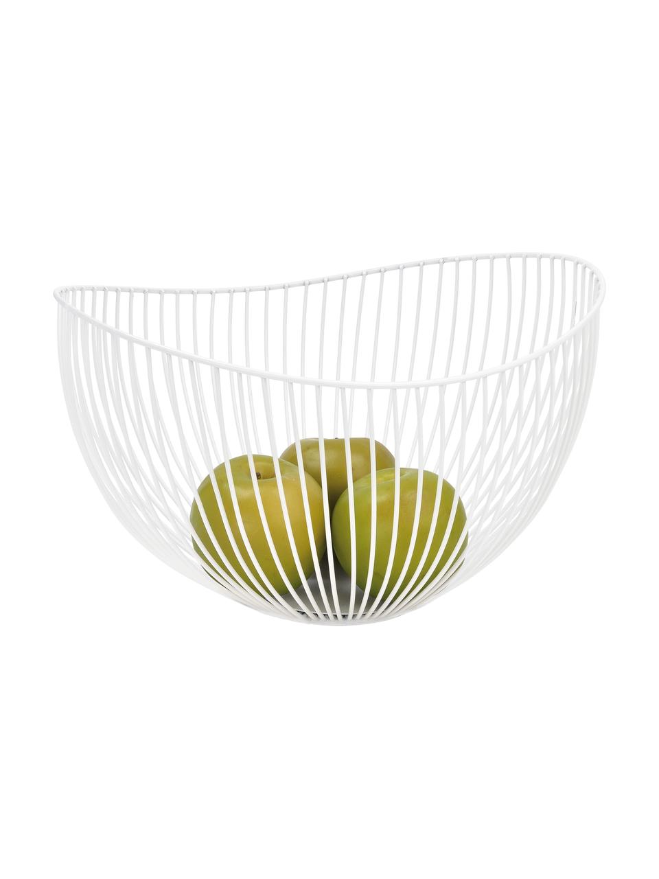 Cestino pane Lina, Metallo rivestito, Bianco, Larg. 31 x Alt. 20 cm