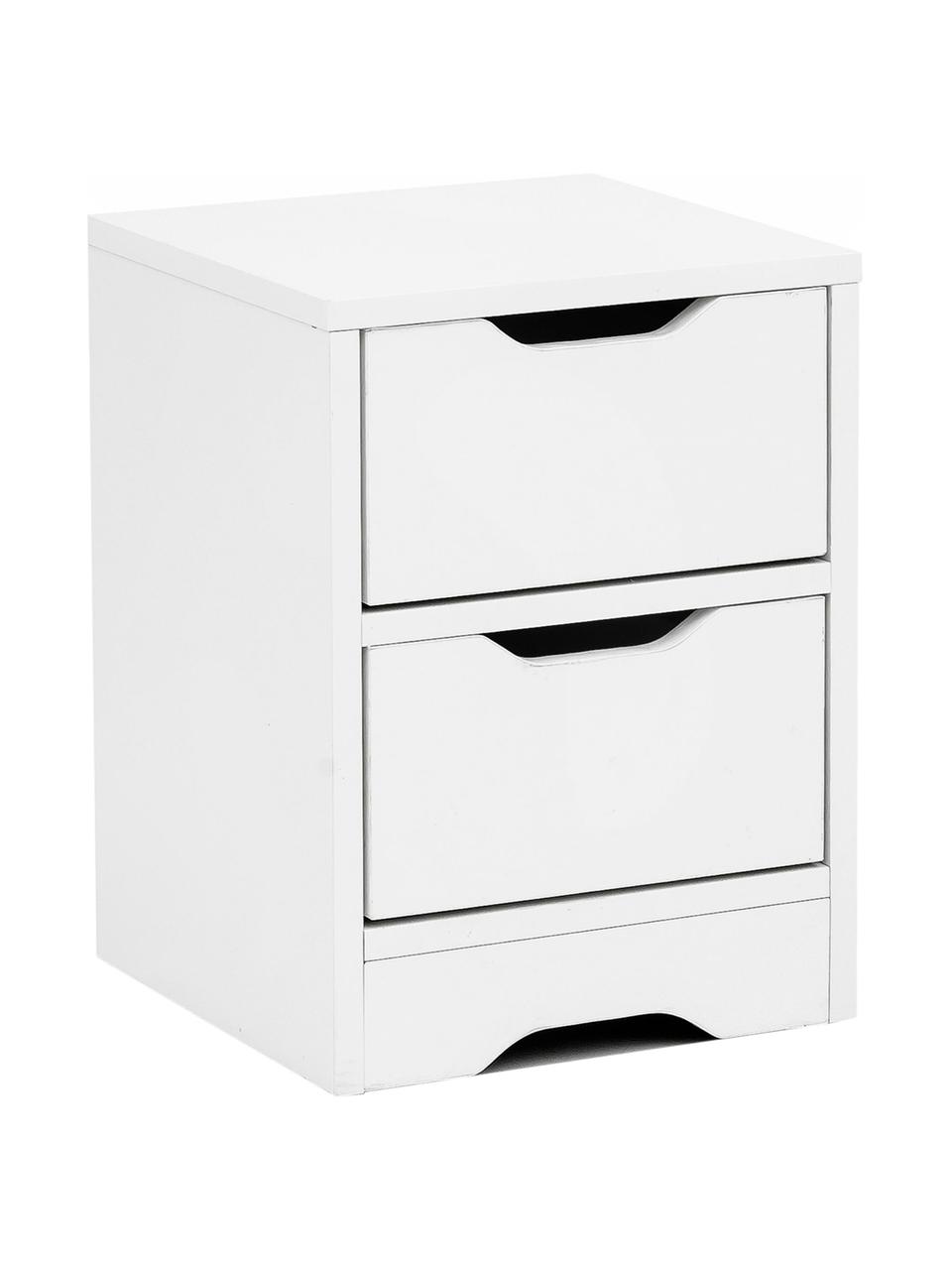 Table de chevet avec 2 tiroirs Wohnling, Blanc