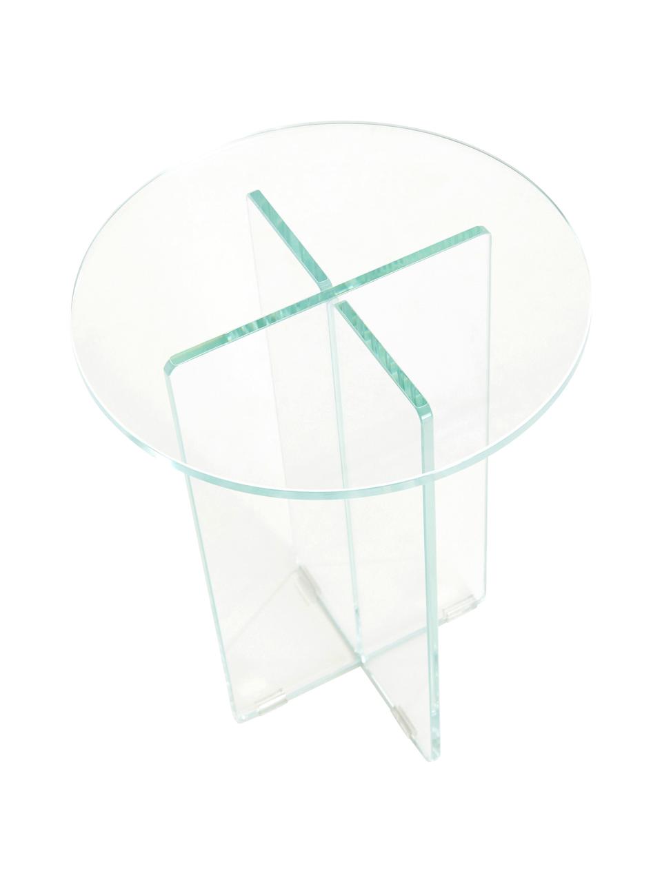 Table d'appoint ronde avec plateau en verre Iris, Transparent, Ø 35 x haut. 45 cm