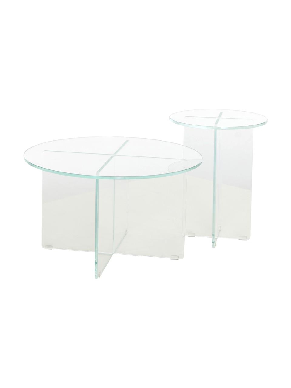 Kulatý odkládací stolek se skleněnou deskou Iris, Transparentní, Ø 35 cm, V 45 cm