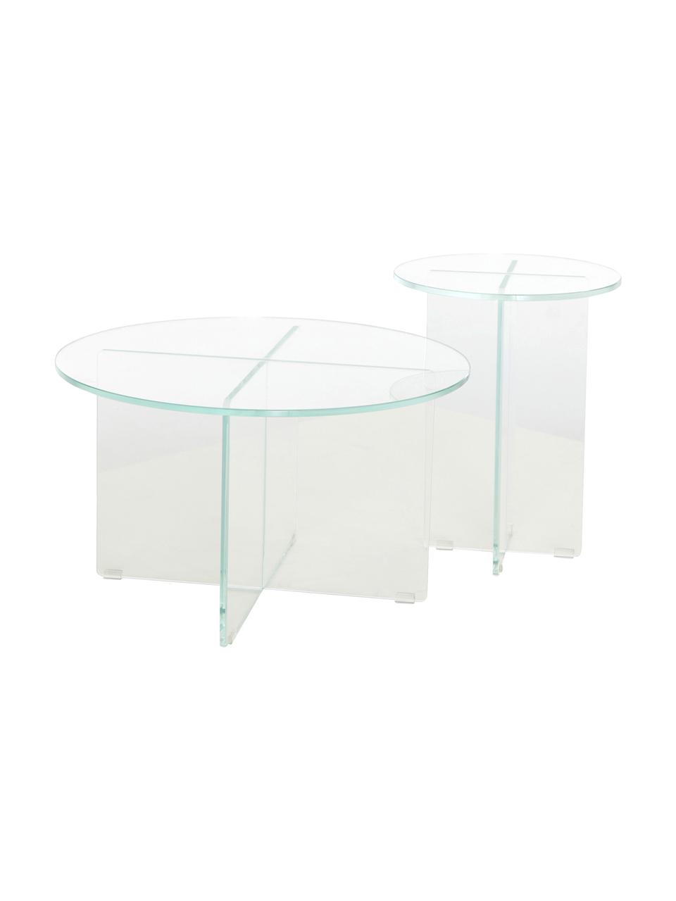 Table d'appoint ronde avec plateau en verre Iris, Transparent, Ø 35 x haut. 45 cm