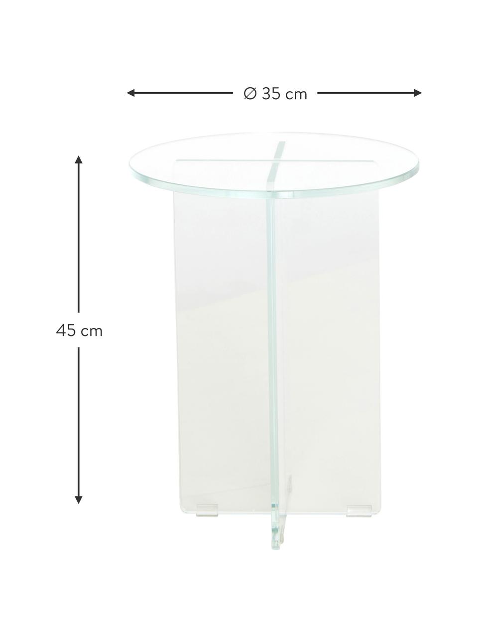 Mesa auxiliar redonda Iris, tablero de vidrio, Tablero: vidrio endurecido, Estructura: vidrio templado, Transparente, Ø 35 x Al 45 cm