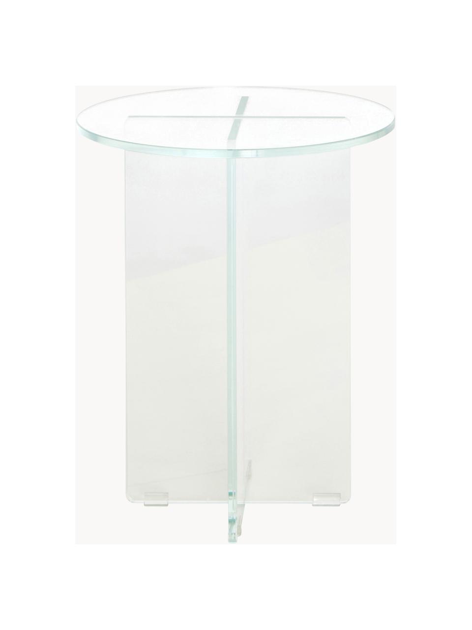 Tavolino rotondo con piano in vetro Iris, Struttura: vetro temperato, Trasparente, Ø 35 x Alt. 45 cm