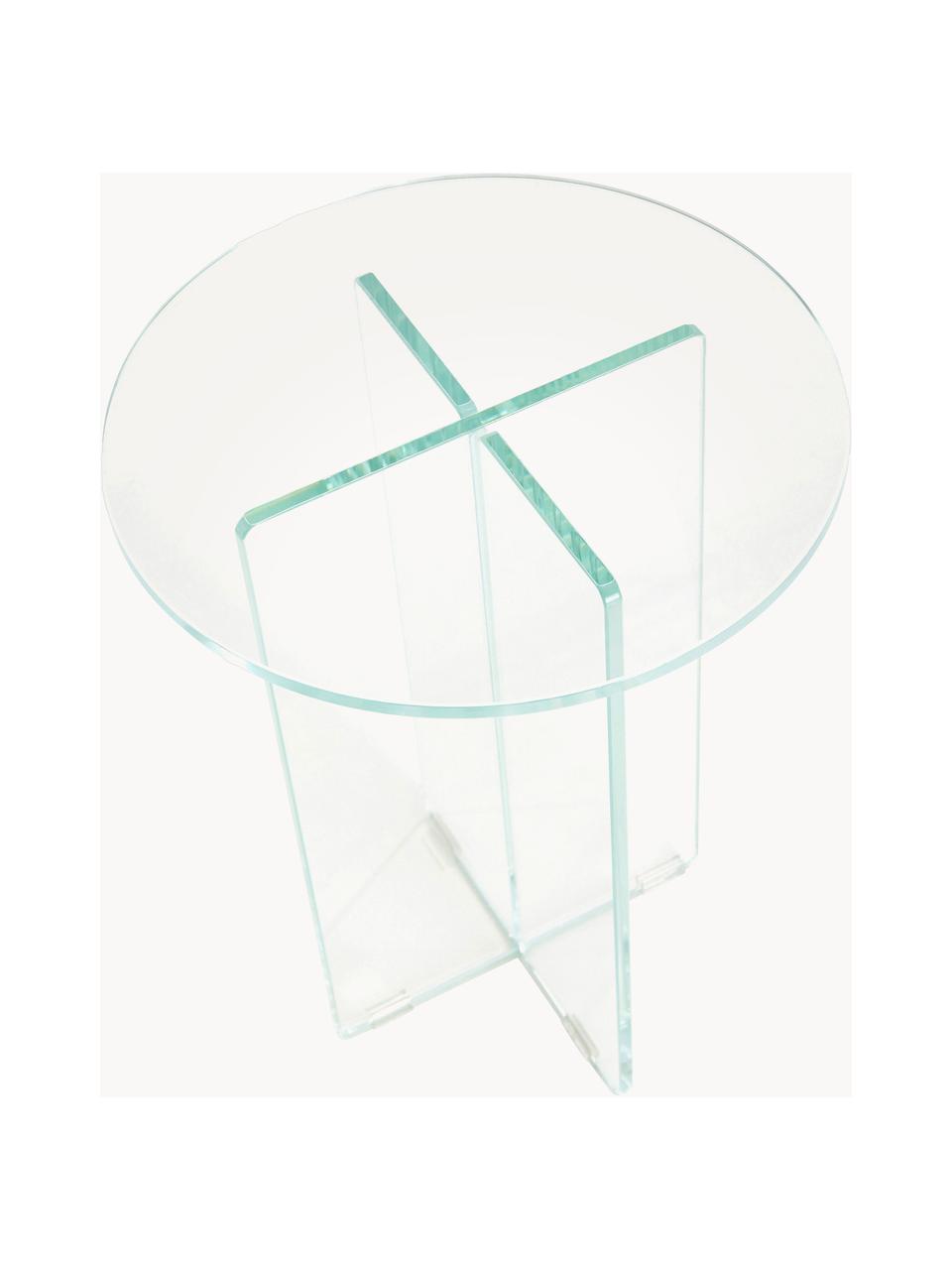 Mesa auxiliar redonda Iris, tablero de vidrio, Tablero: vidrio endurecido, Estructura: vidrio templado, Transparente, Ø 35 x Al 45 cm