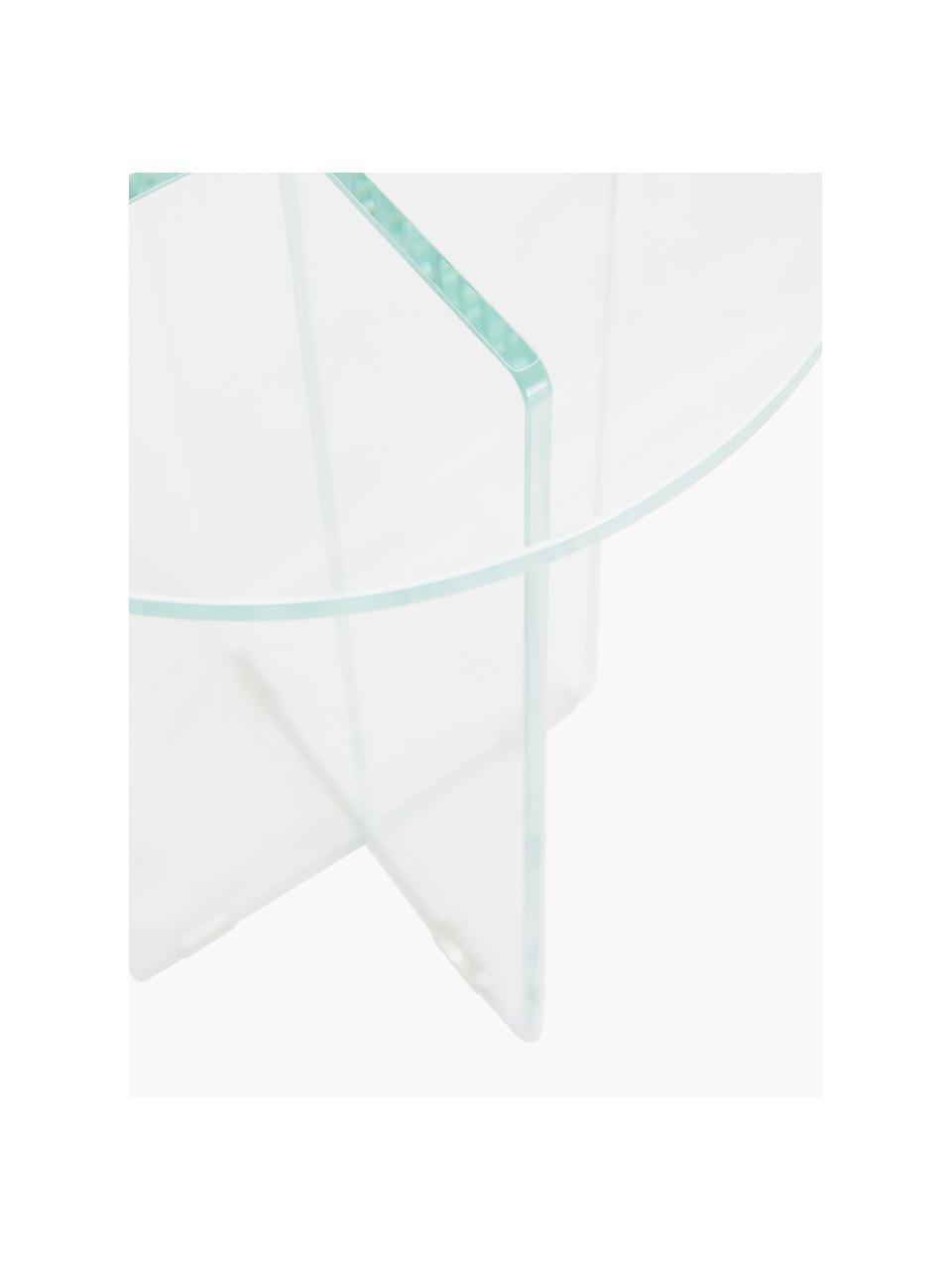 Kulatý odkládací stolek se skleněnou deskou Iris, Transparentní, Ø 35 cm, V 45 cm