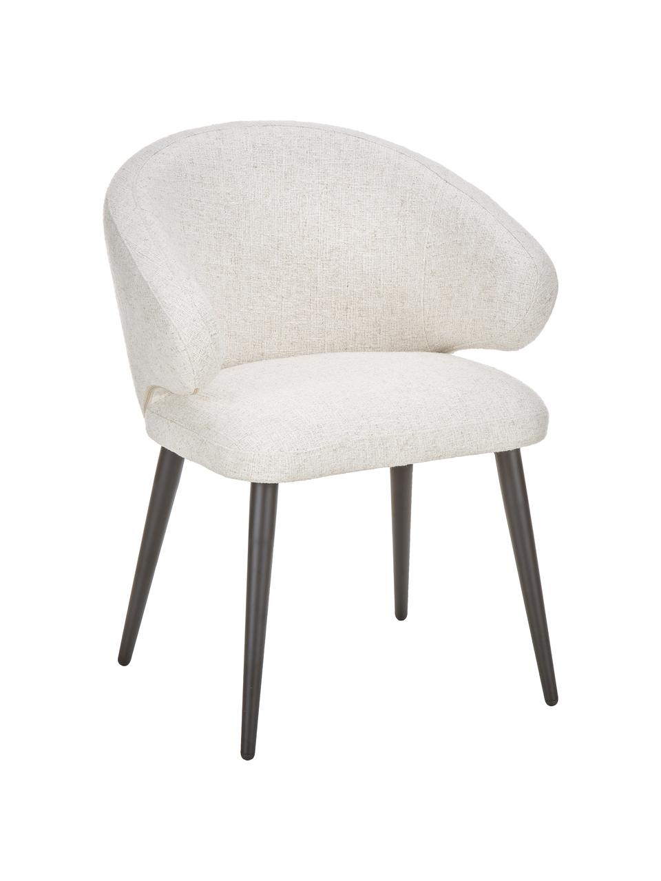 Buklé stolička s opierkami Celia, Buklé krémovobiela, Š 57 x H 62 cm