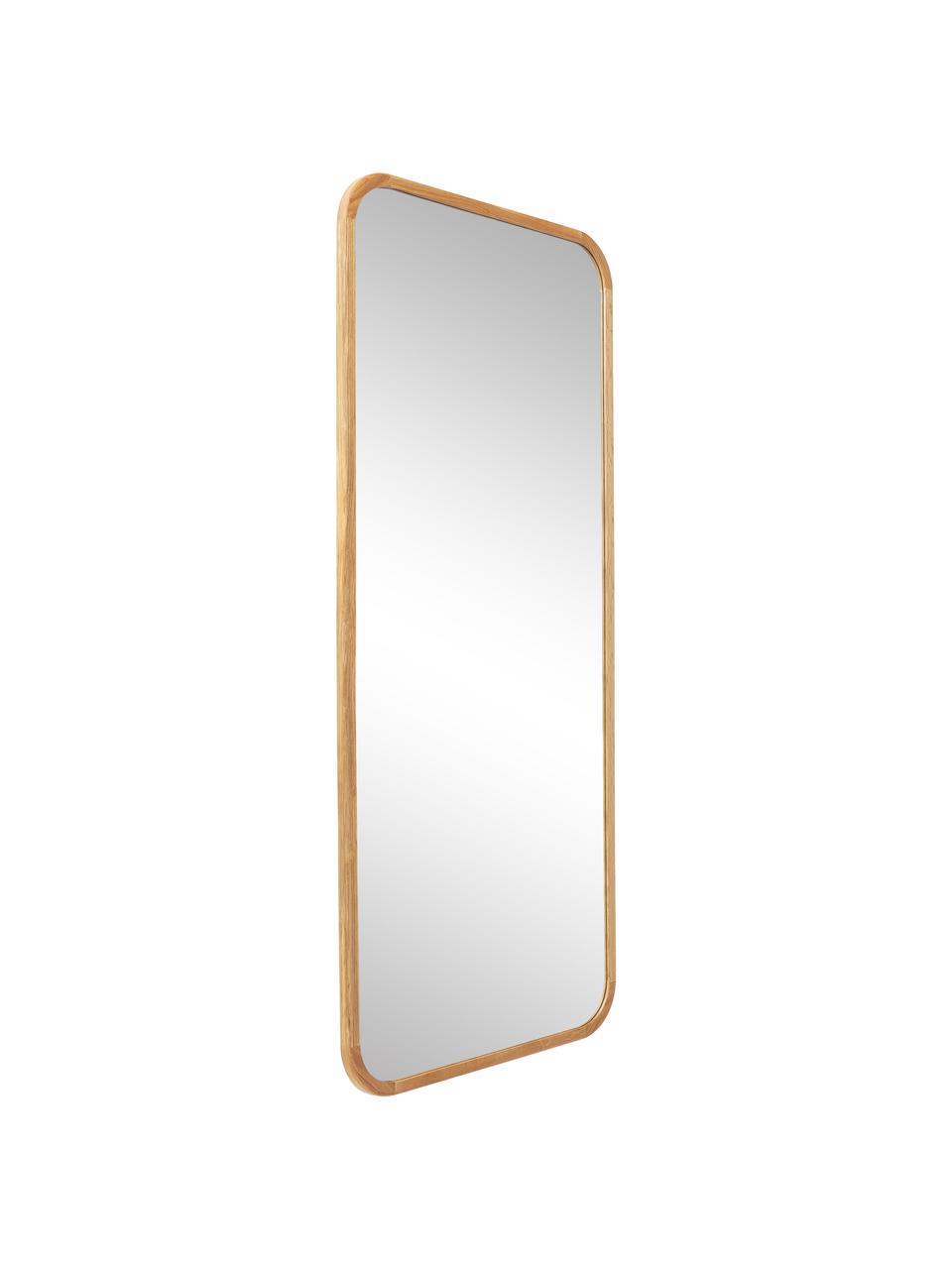 Großer Anlehnspiegel Levan mit Eichenholzrahmen, Rahmen: Eichenholz, FSC-zertifizi, Rückseite: Mitteldichte Holzfaserpla, Spiegelfläche: Spiegelglas, Eichenholz, B 80 x H 180 cm