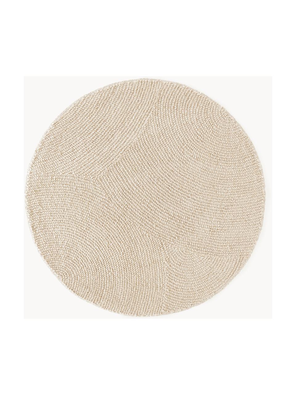 Tapis rond en laine tufté main Eleni, 100 % laine, certifiée RWS

Les tapis en laine peuvent perdre des fibres lors des premières semaines et des peluches peuvent se former, ce phénomène est naturel et diminue à mesure de votre usage et du temps, Beige clair, Ø 120 cm (taille S)