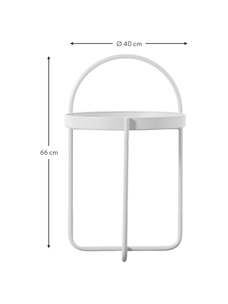 Kovový odkládací stolek Melbury, Ocel s práškovým nástřikem, Bílá, Ø 40 cm, V 66 cm