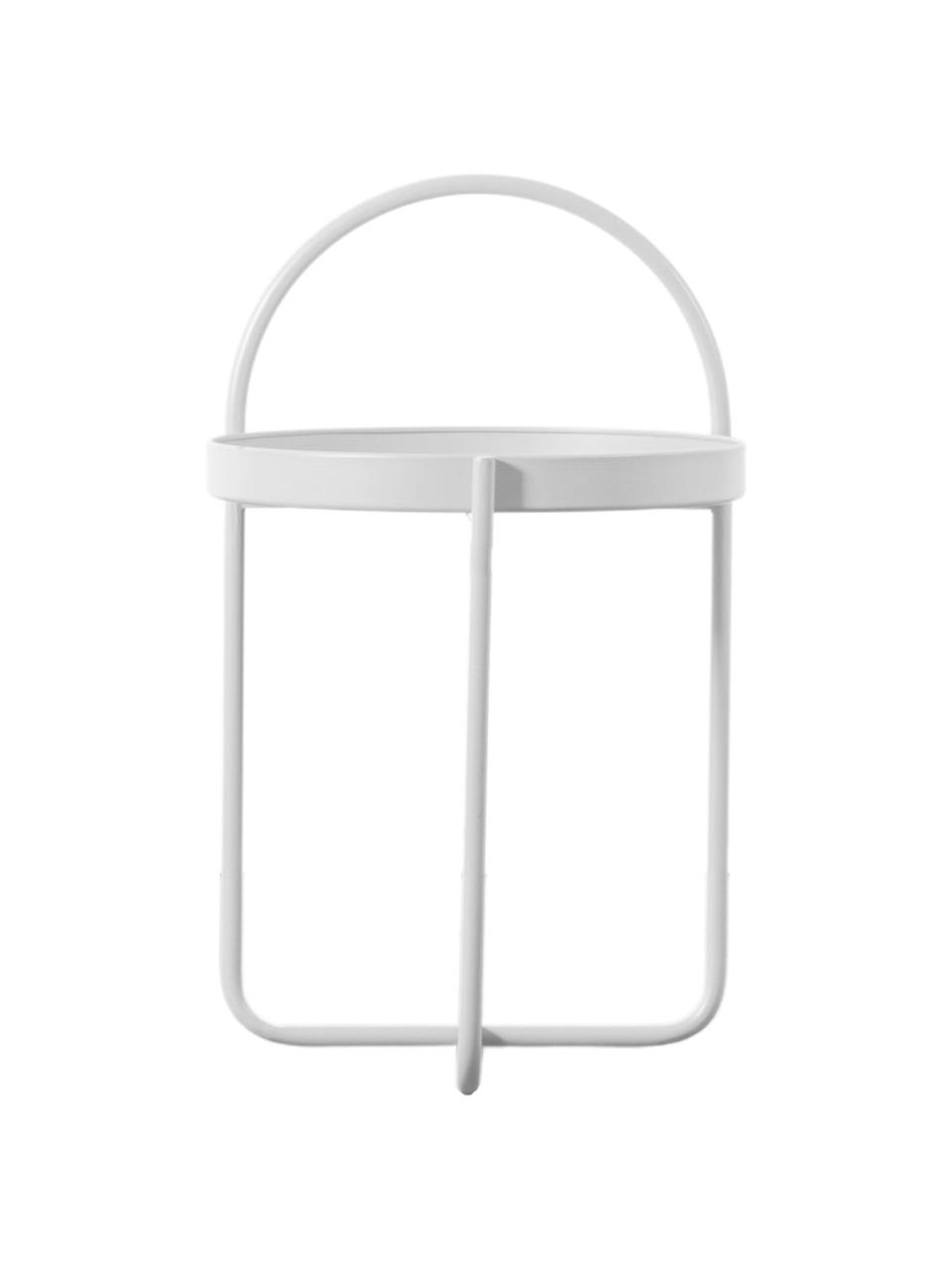 Mesa auxiliar de metal Melbury, Acero con pintura en polvo, Blanco, Ø 40 x Al 66 cm