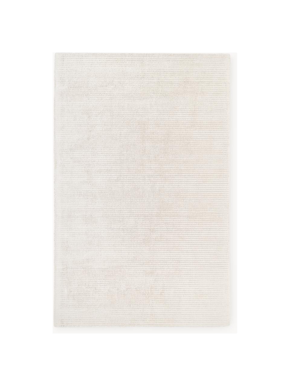 Nadýchaný koberec s vysokým vlasem a strukturovaným povrchem Wes, ručně tkaný, 100 % polyester, certifikace GRS, Krémově bílá, Š 80 cm, D 150 cm (velikost XS)