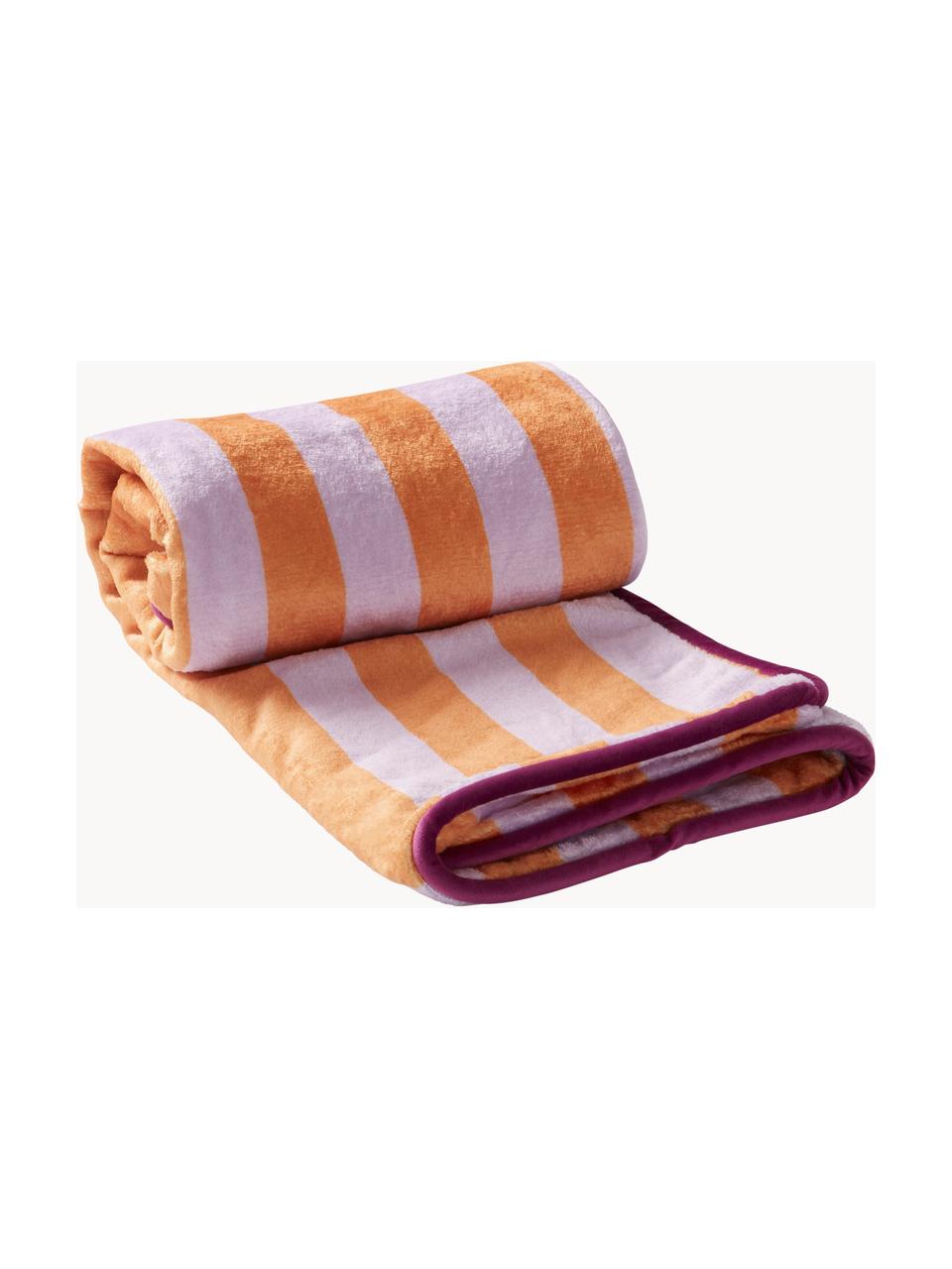 Gestreifte Haustierdecke Zuri, 100 % Polyester, Orange, Lavendel, Pflaume, B 80 x L 100 cm