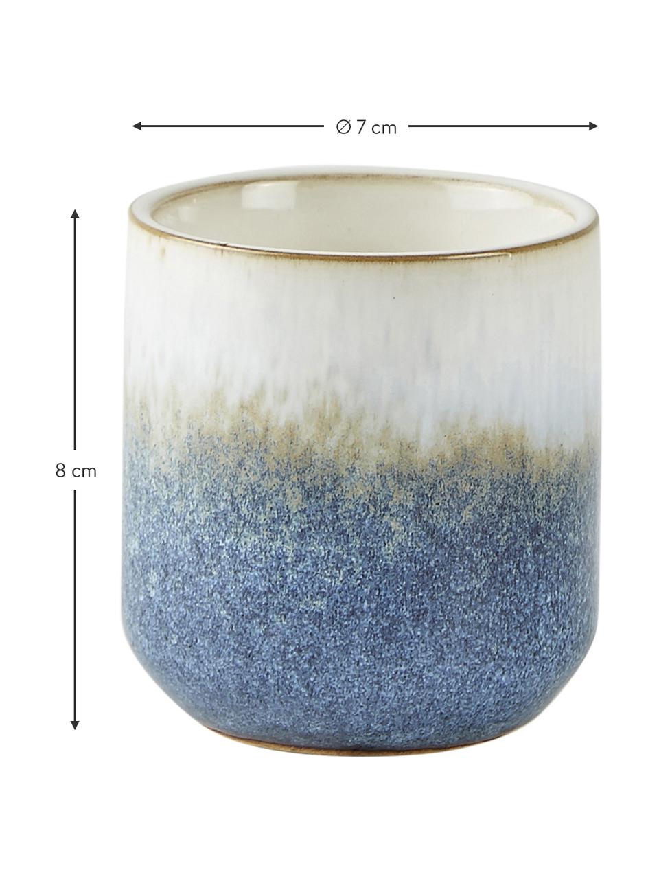 Candela profumata Sea Salt (cocco & sale marino), Contenitore: ceramica, Blu, beige, bianco, Ø 7 x Alt. 8 cm