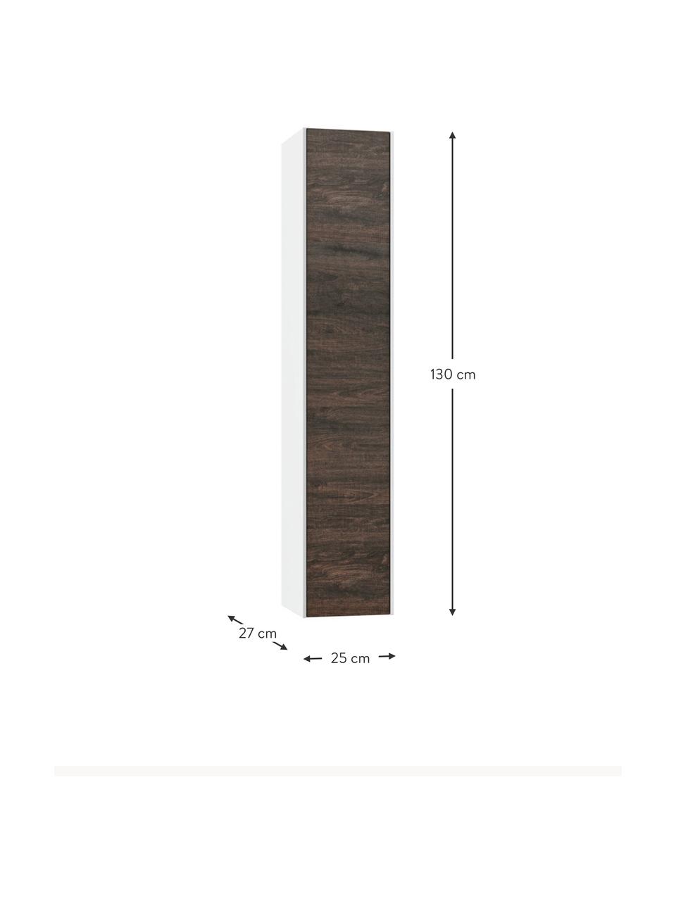 Szafka łazienkowa Ago, Korpus: płyta wiórowa pokryta fol, Biały, o wyglądzie drewna jesionowego, S 25 x W 130 cm