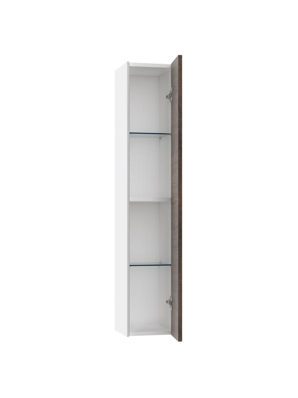 Szafka łazienkowa Ago, Korpus: płyta wiórowa pokryta fol, Biały, o wyglądzie drewna jesionowego, S 25 x W 130 cm