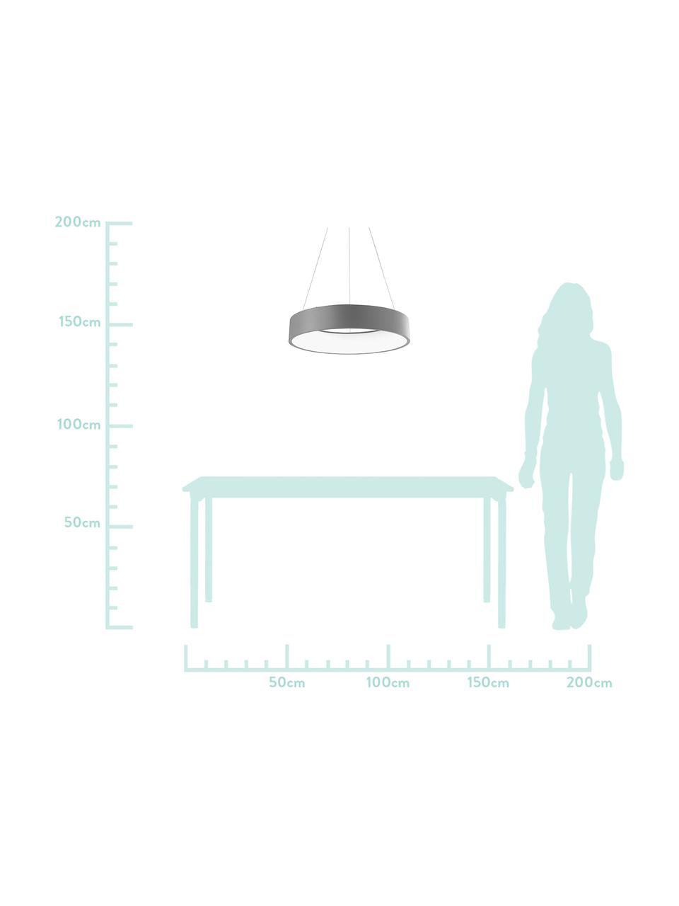 LED hanglamp Thisseas, Diffuser: acrylglas, Zilvergrijs, Ø 60 x H 12 cm