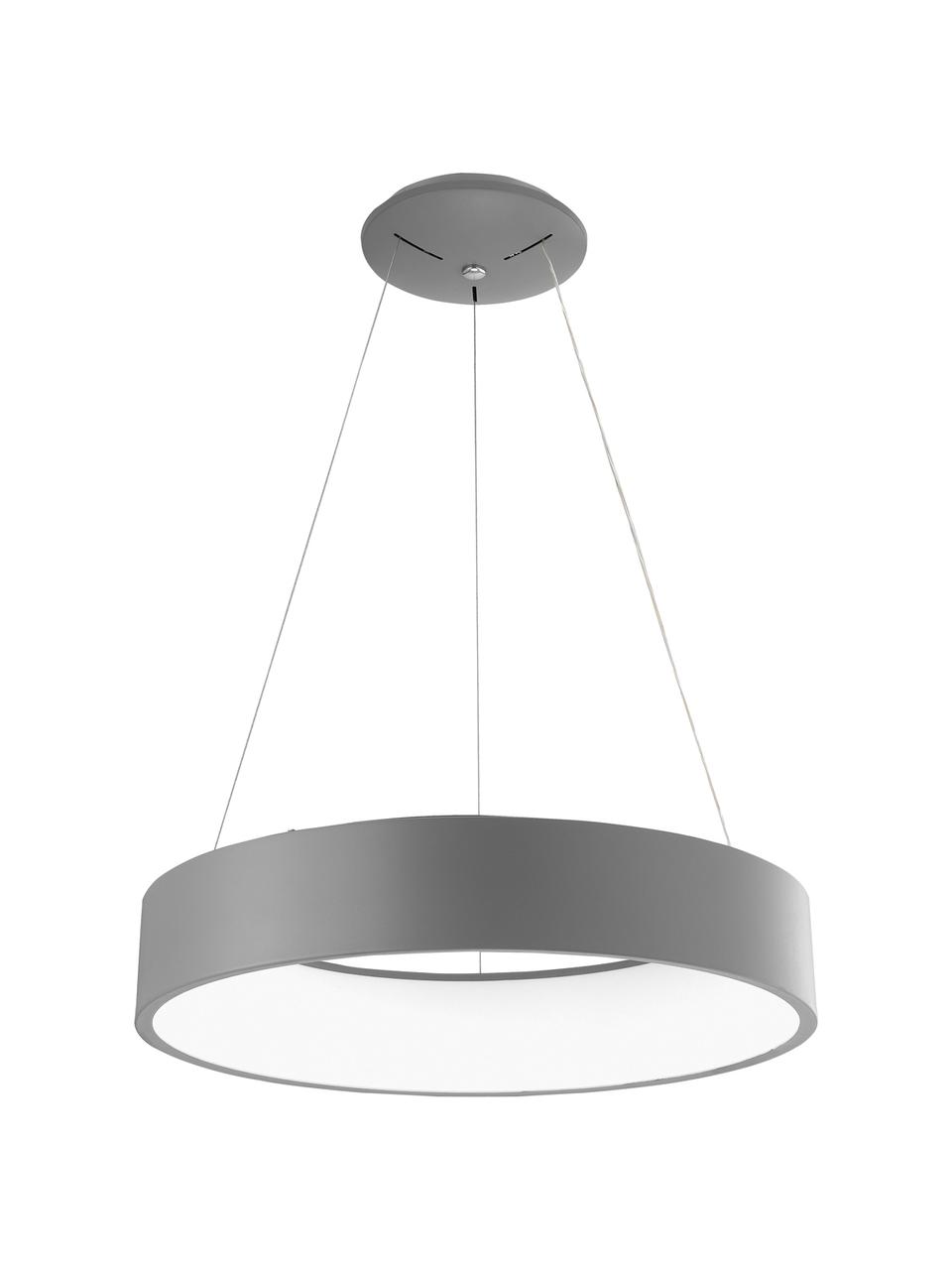 LED hanglamp Thisseas, Diffuser: acrylglas, Zilvergrijs, Ø 60 x H 12 cm