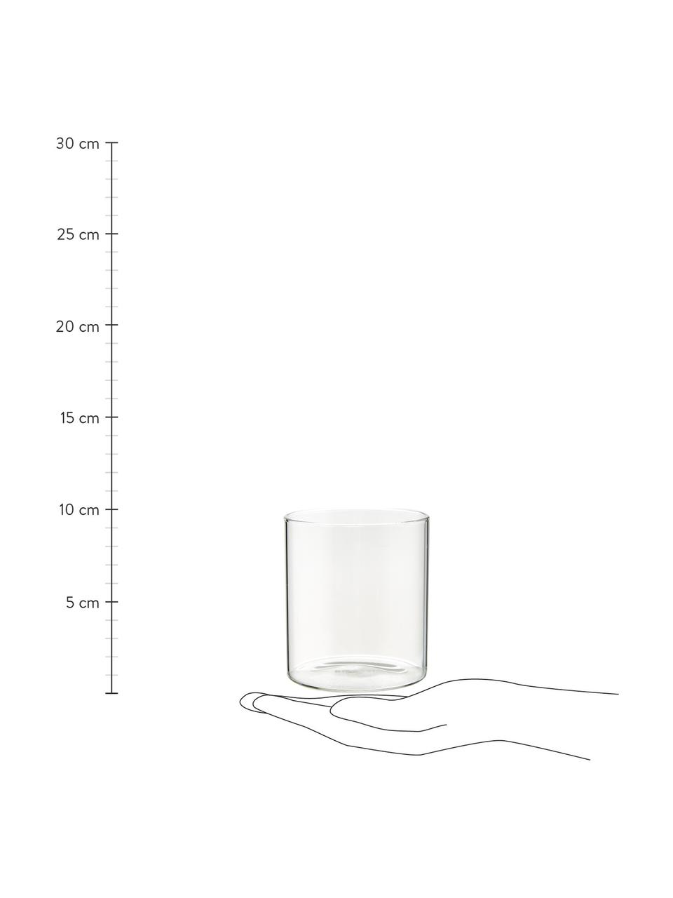 Vasos de vidrio borosilicato Boro, 6 uds., Vidrio de borosilicato, Transparente, Ø 8 x Al 9 cm, 250 ml