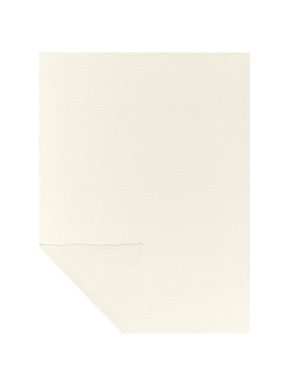 Couvre-lit coton blanc crème à surface texturée Vigo, 100 % coton, Blanc, larg. 220 x long. 240 cm