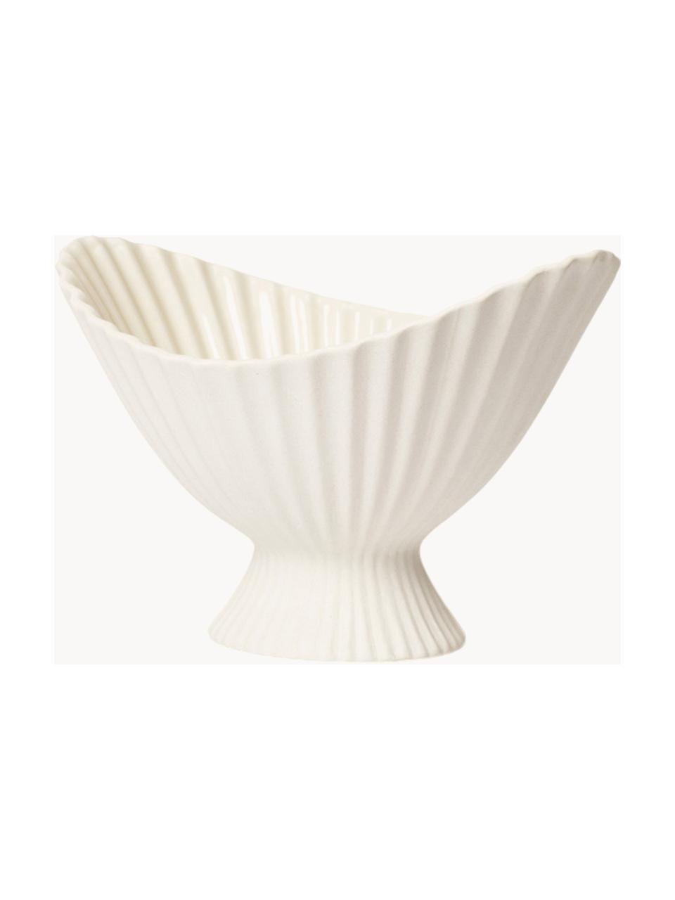 Coupe décorative en grès Fountain, larg. 19 cm, Grès cérame, Blanc cassé, larg. 19 x haut. 13 cm