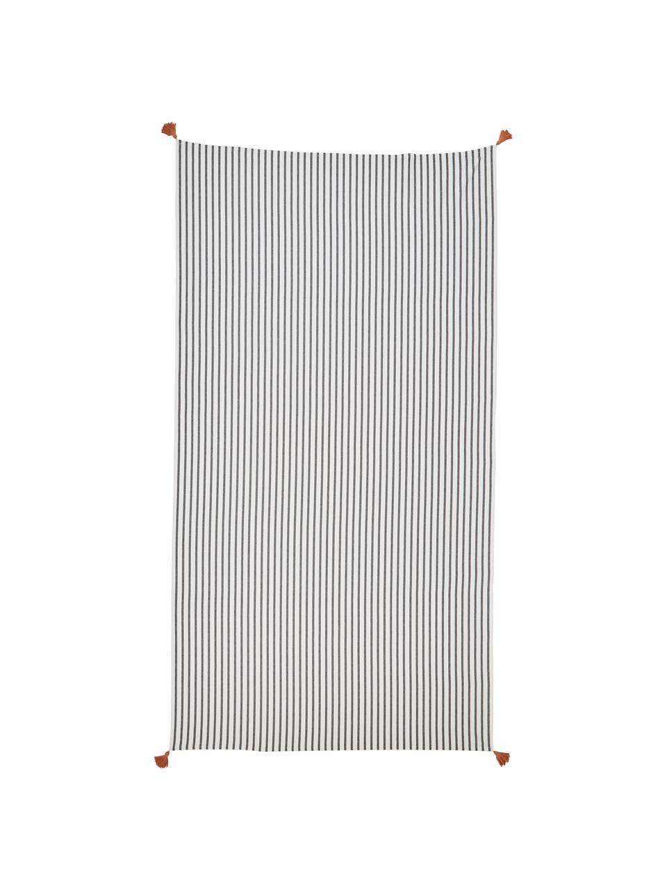 Mantel Aria, Algodón, Negro, blanco, De 8 a 10 comensales (An 140 x L 270 cm)