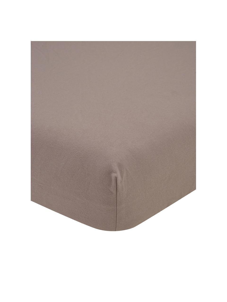 Drap-housse flanelle taupe Erica, Beige