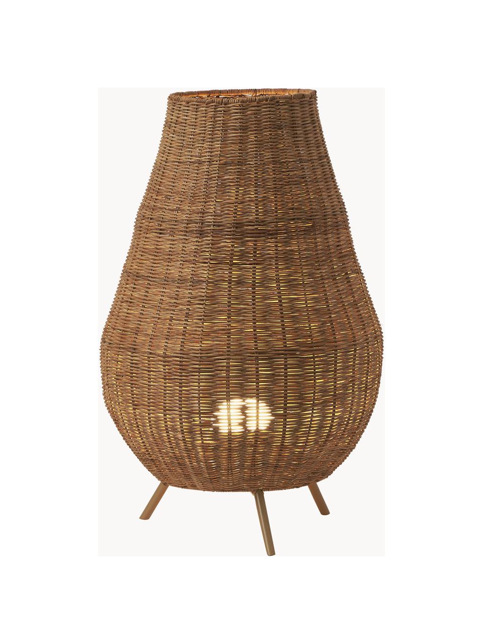 Lampada da terra portatile a LED dimmerabile con telecomando Saona, Fibra naturale, Rattan, Ø 46 x Alt. 72 cm