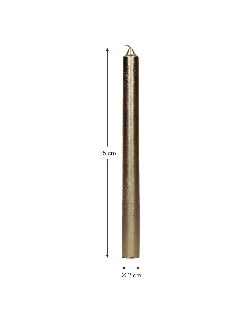 Staafkaarsen Ignis, 2 stuks, Paraffinewas, Champagnekleurig, Ø 2 x H 25 cm