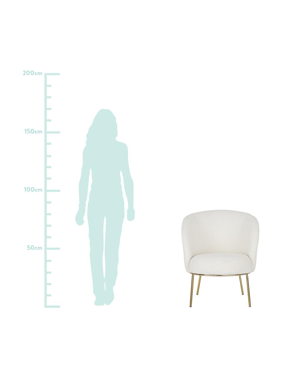 Fauteuil cocktail Kylie, Tissu blanc crème