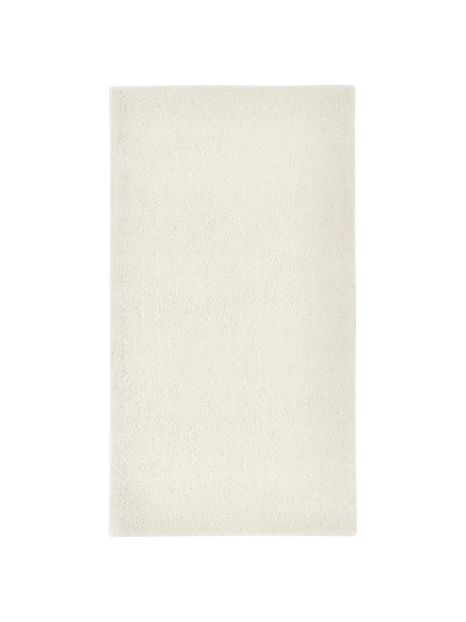 Alfombra artesanal de lana Ezra, Parte superior: 100% lana con certificado, Reverso: 70% algodón, 30% poliéste, Blanco crema, An 80 x L 150 cm (Tamaño XS)