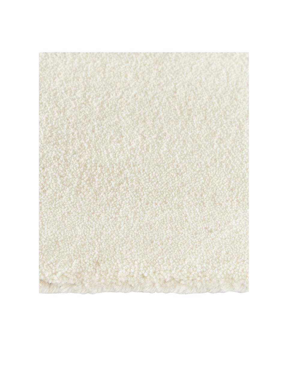 Handgetuft kortpolig wollen vloerkleed Jadie, Bovenzijde: 100% wol, RWS-gecertifice, Crèmewit, B 80 x L 150 cm (maat XS)